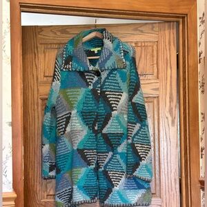 Sigrid Olsen Multicolor Heavy Wool Sweater Coat